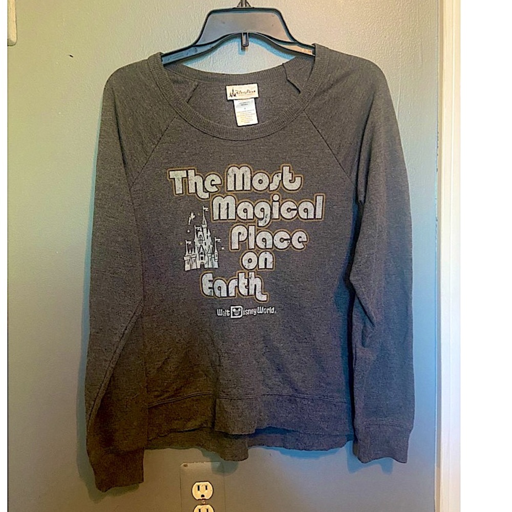 Grey long sleeve Disney “The most magical place on earth” shirt